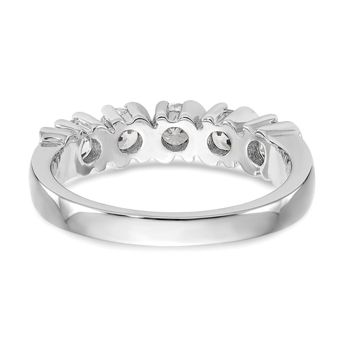Buy 14K White Gold 5-Stone Round Diamond Band - 1 Carat Luxury Elegance-5