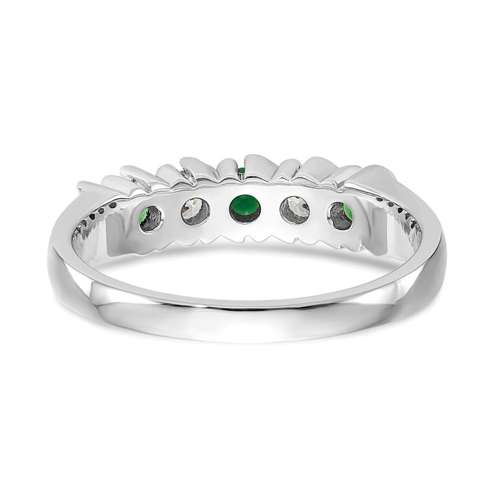 Exclusive 14K White Gold Diamond & Emerald Eternity Band | 1/5 Carat Value-5