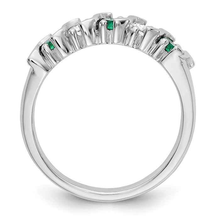 Shop Stylish 14K White Gold Eternity Band with 1/3 Carat Diamond & Emerald-2