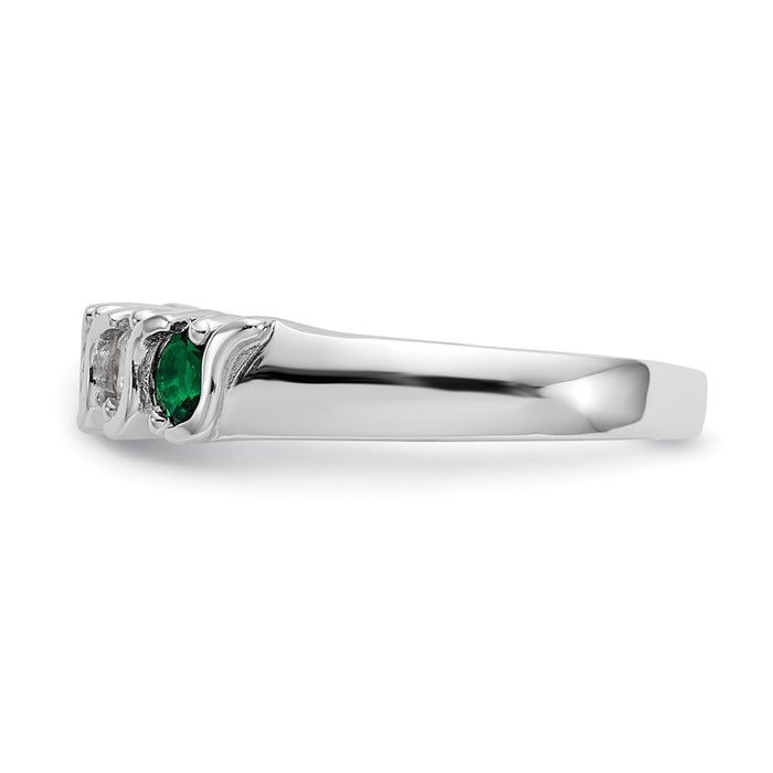 Shop Stylish 14K White Gold Eternity Band with 1/3 Carat Diamond & Emerald-3