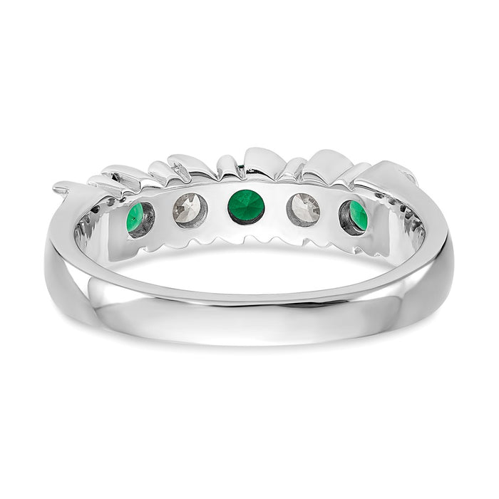 Shop Stylish 14K White Gold Eternity Band with 1/3 Carat Diamond & Emerald-5