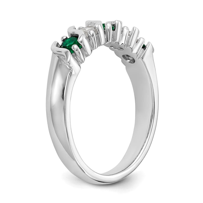 Shop Stylish 14K White Gold Eternity Band with 1/3 Carat Diamond & Emerald-6