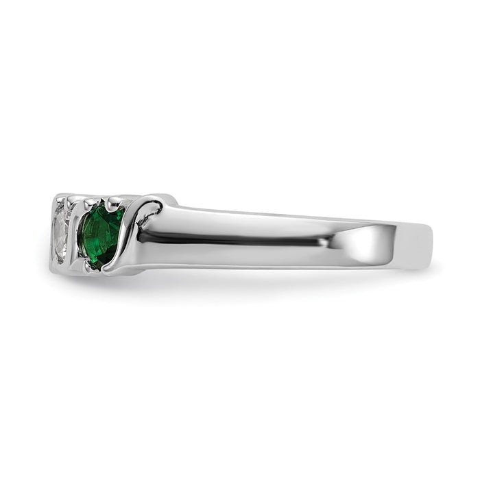 Exclusive 14K White Gold 3/8 Carat Diamond & Emerald Eternity Band - Stylish Value-3