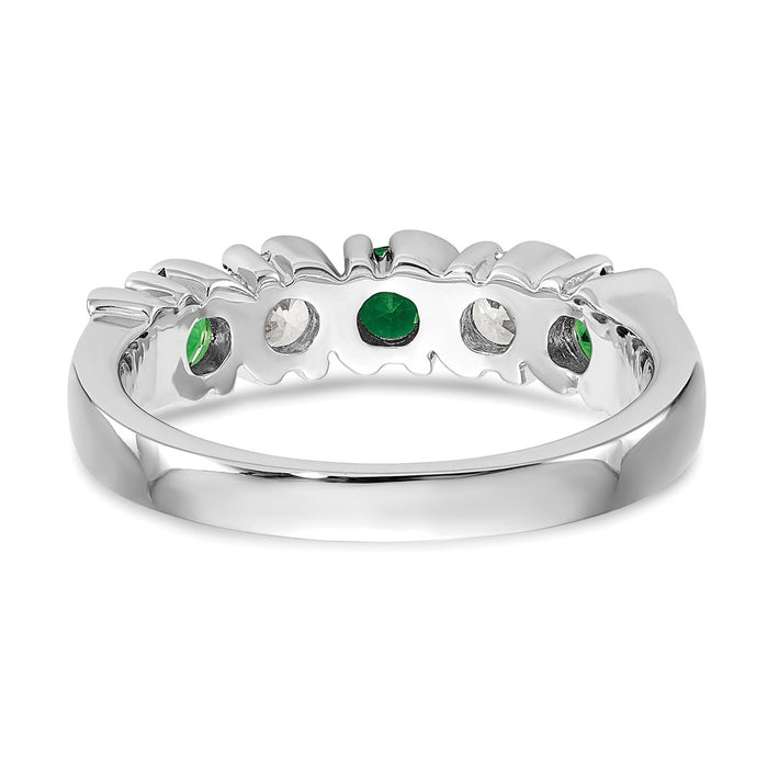 Exclusive 14K White Gold 3/8 Carat Diamond & Emerald Eternity Band - Stylish Value-5