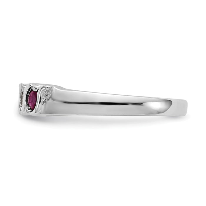 Exclusive 14K White Gold Eternity Band with 1/5 Carat Diamond & Ruby - Stylish Value-3