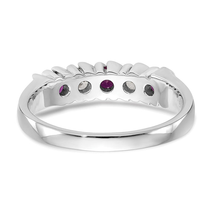 Exclusive 14K White Gold Eternity Band with 1/5 Carat Diamond & Ruby - Stylish Value-5