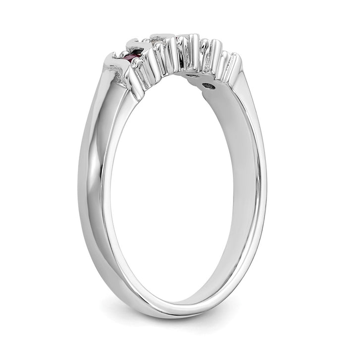 Exclusive 14K White Gold Eternity Band with 1/5 Carat Diamond & Ruby - Stylish Value-6