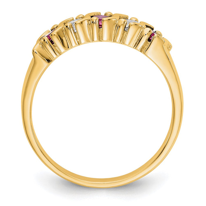 Shop Exclusive 14K Gold Eternity Band with 1/5 Carat Diamonds & Rubies - Stylish Value-2
