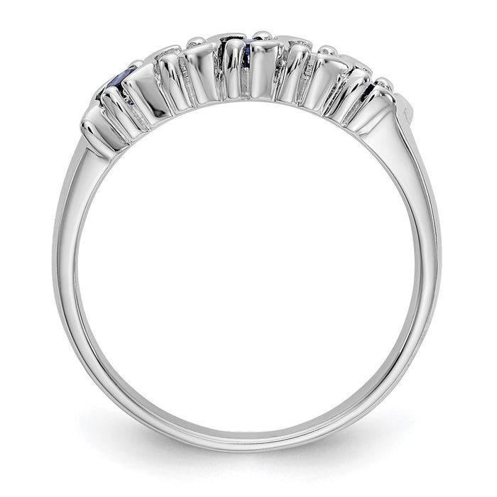 Buy Stylish 14K White Gold Eternity Band with 1/5 Carat Diamonds & Sapphires-2