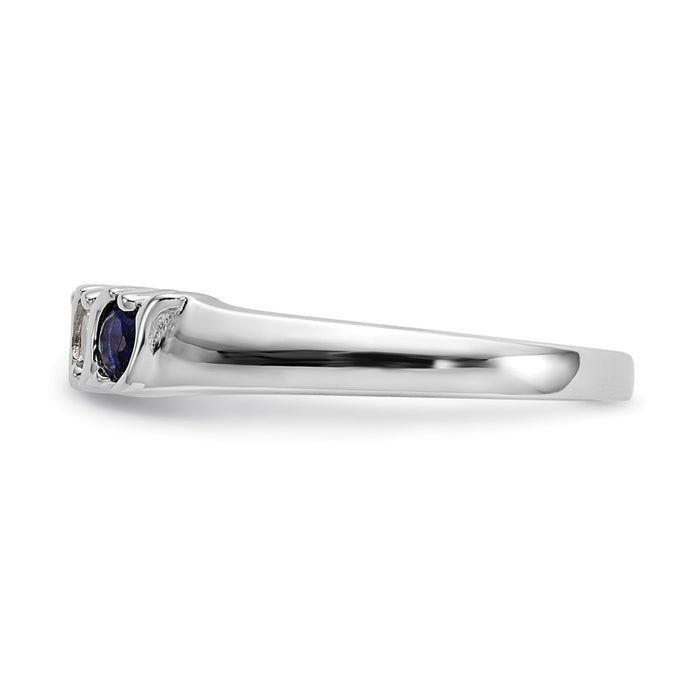 Buy Stylish 14K White Gold Eternity Band with 1/5 Carat Diamonds & Sapphires-3