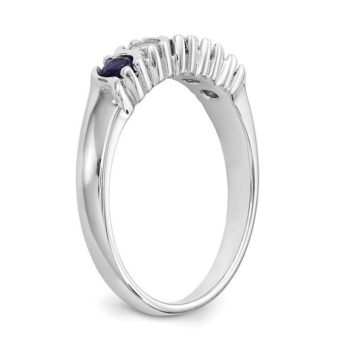 Buy Stylish 14K White Gold Eternity Band with 1/5 Carat Diamonds & Sapphires-6