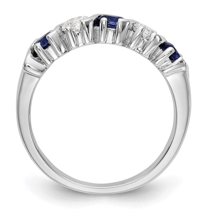 Exclusive 14K White Gold Eternity Band - 3/8 Carat Diamond & Blue Sapphire Value-2