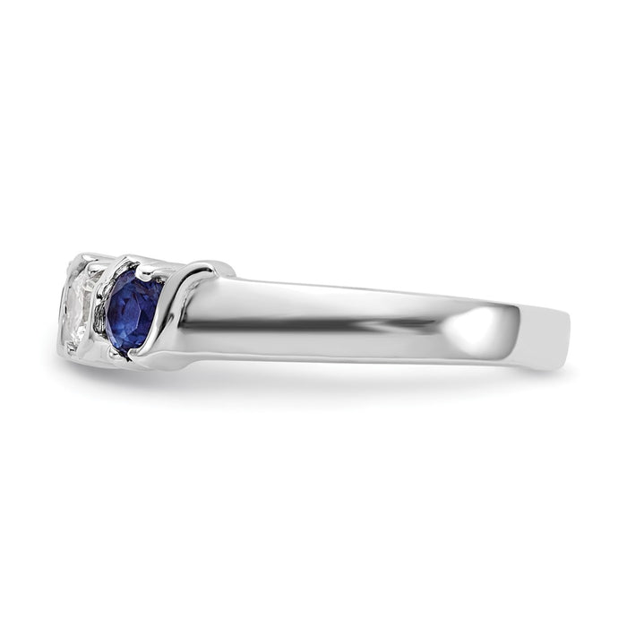 Exclusive 14K White Gold Eternity Band - 3/8 Carat Diamond & Blue Sapphire Value-3
