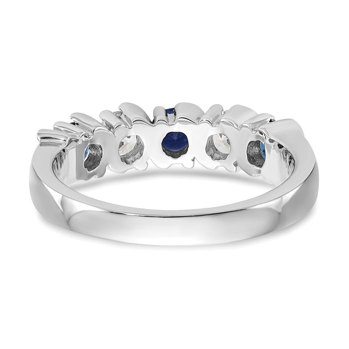 Exclusive 14K White Gold Eternity Band - 3/8 Carat Diamond & Blue Sapphire Value-5
