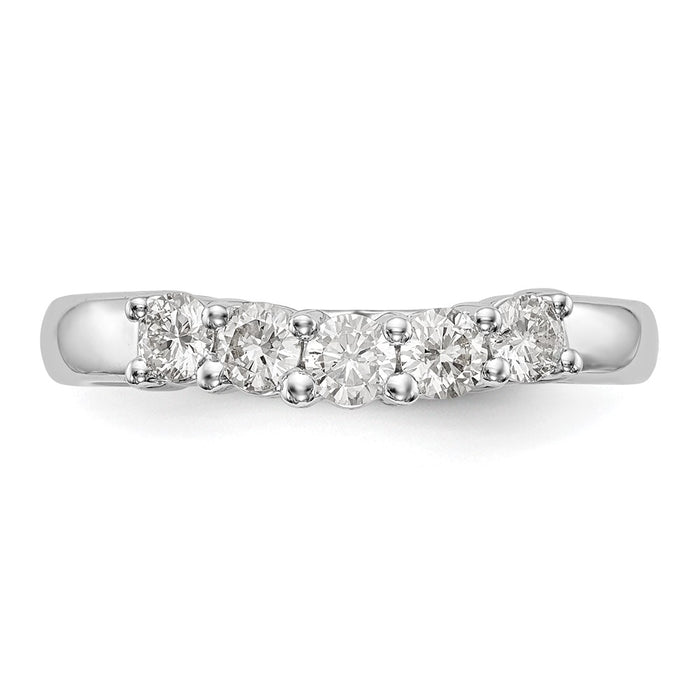 Buy 14K White Gold 5-Stone Diamond Band with 1/2 Carat Diamonds - Stylish Value-4