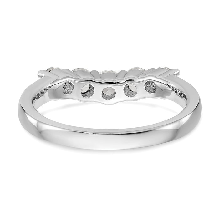 Exclusive 14K White Gold 5-Stone Round Diamond Band - 3/4 Carat Luxury-5