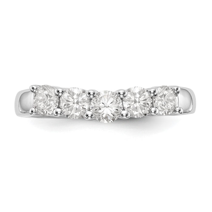 Buy Stylish 14K White Gold 5-Stone Round Diamond Band, 7/8 Carat Value-4