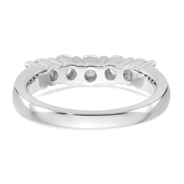 Buy Stylish 14K White Gold 5-Stone Round Diamond Band, 7/8 Carat Value-5