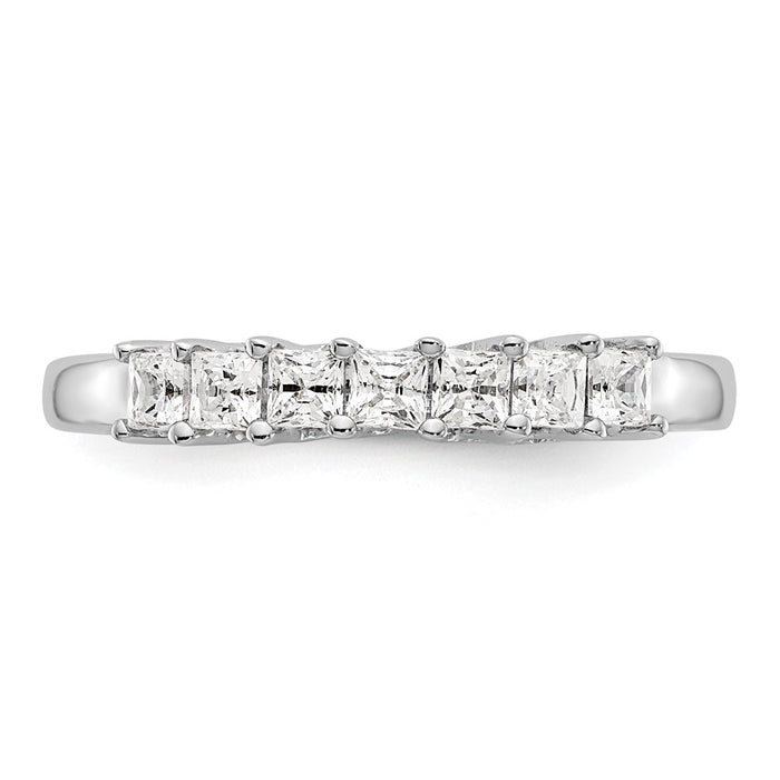 Buy Exclusive 14K White Gold Diamond Band Setting for 7 Princess Cut Stones-5