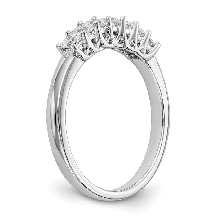 Buy Exclusive 14K White Gold Diamond Band Setting for 7 Princess Cut Stones-7