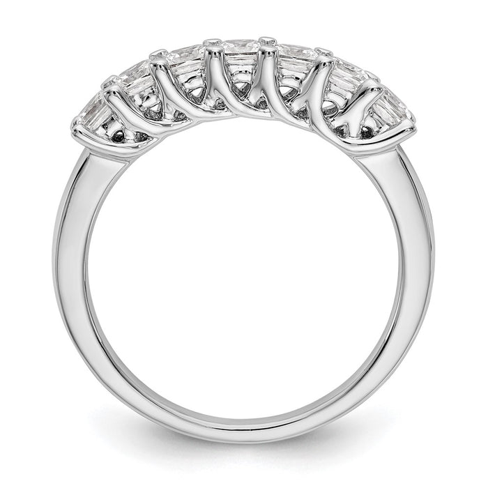 High-Quality 14K White Gold 7-Stone Diamond Band for Princess Cuts - Stylish Value-3