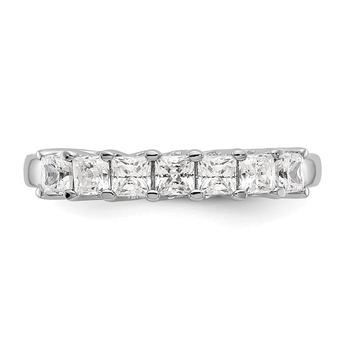 High-Quality 14K White Gold 7-Stone Diamond Band for Princess Cuts - Stylish Value-5
