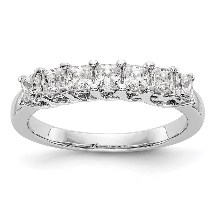 High-Quality 14K White Gold 7-Stone Diamond Band for Princess Cuts - Stylish Value-1