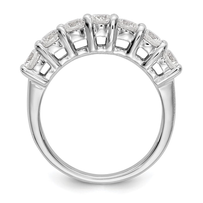 Exclusive 14K White Gold 7-Stone Diamond Band - 3/4 Carat, Stylish Value-2