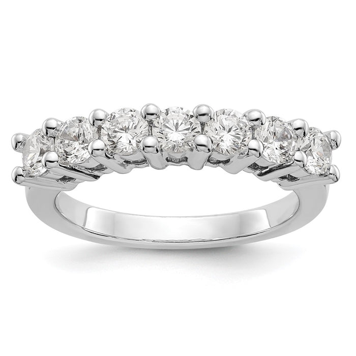 Exclusive 14K White Gold 7-Stone Diamond Band - 3/4 Carat, Stylish Value-1