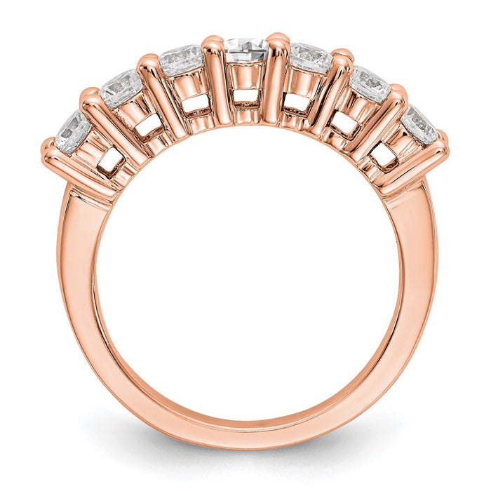 Buy Stylish 14K Rose Gold 7-Stone Diamond Band Setting - 3.3mm Prong Design-2