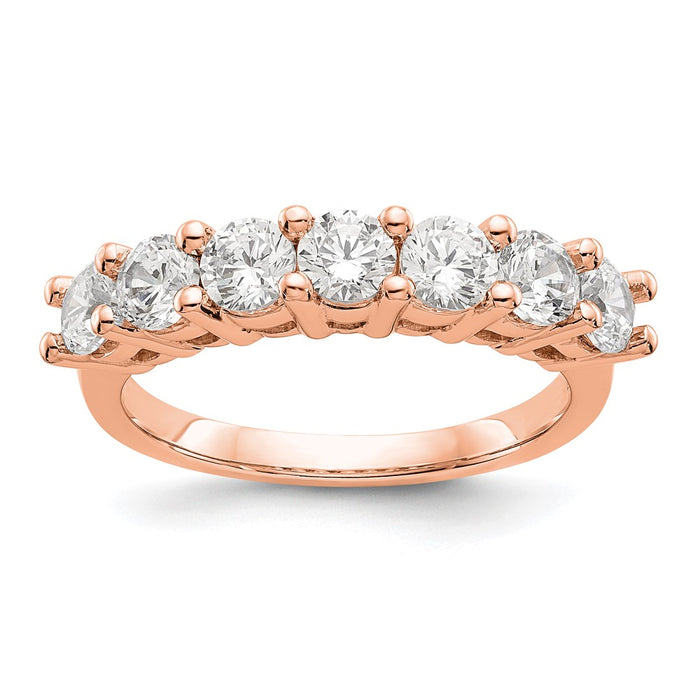 Buy Stylish 14K Rose Gold 7-Stone Diamond Band Setting - 3.3mm Prong Design-1