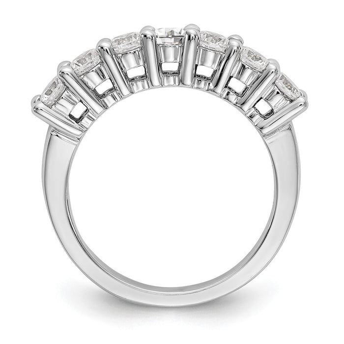 Exclusive 14K White Gold 7-Stone Diamond Band Setting - Stylish & Affordable-3