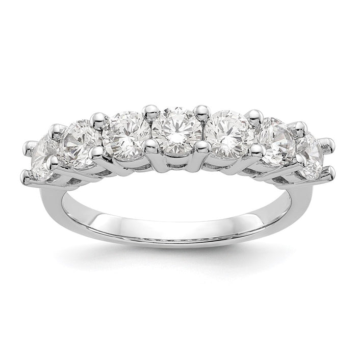 Exclusive 14K White Gold 7-Stone Diamond Band - 1 Carat, Stylish Value!-1