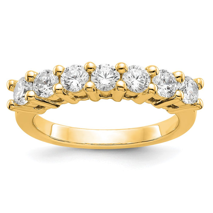 Buy Exclusive 14K Yellow Gold 7-Stone Shared Prong Diamond Band Setting-1