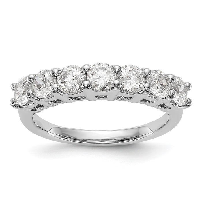 High-Quality 14K White Gold 1.4 Carat Diamond Band - Stylish 7-Stone Setting-1