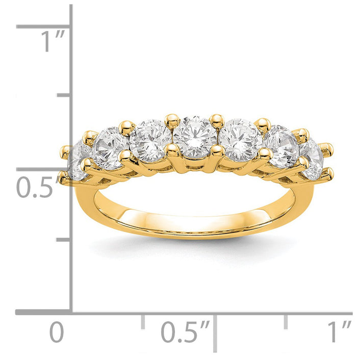 Buy 14K Yellow Gold 7-Stone Diamond Band Setting for 7 Round Stones - Luxury Design-7