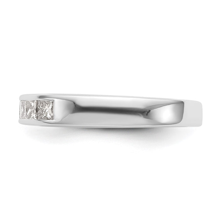 High-Quality 14K White Gold 7-Stone Princess Cut Diamond Band - Luxury Value-3
