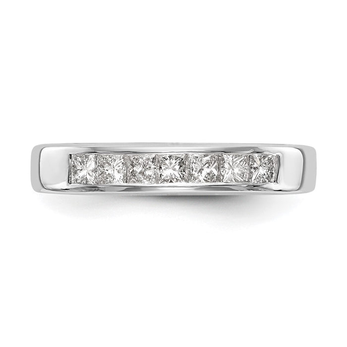 High-Quality 14K White Gold 7-Stone Princess Cut Diamond Band - Luxury Value-4