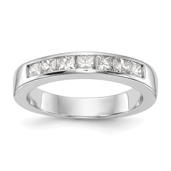 High-Quality 14K White Gold Channel Band for 7-Stone Setting - Stylish Value!-1
