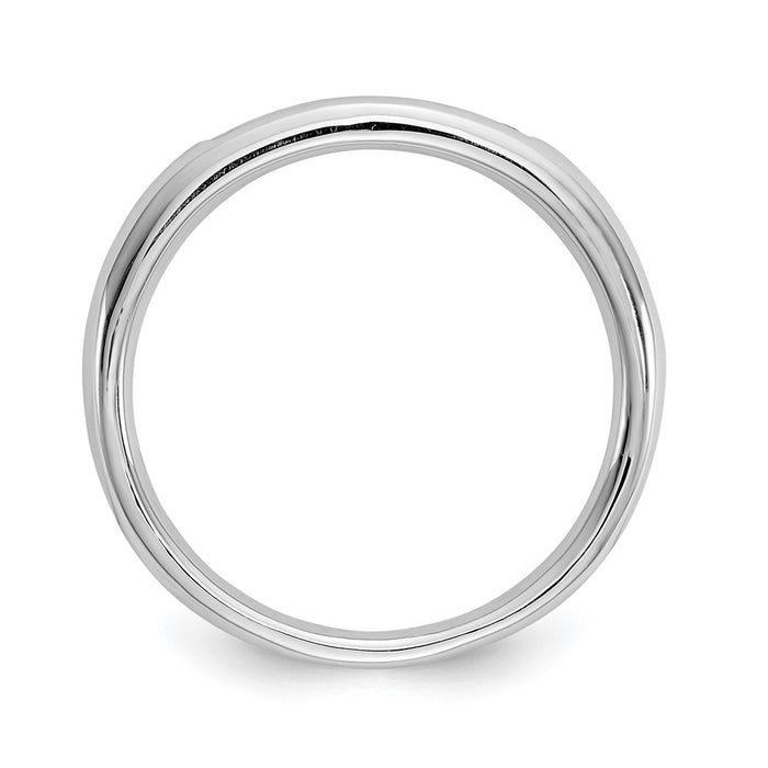 Buy Exclusive 14K White Gold Channel Set Band with 7 Diamonds, 1/10 Carat-2