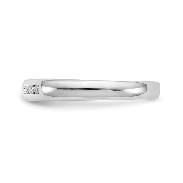 Buy Exclusive 14K White Gold Channel Set Band with 7 Diamonds, 1/10 Carat-3