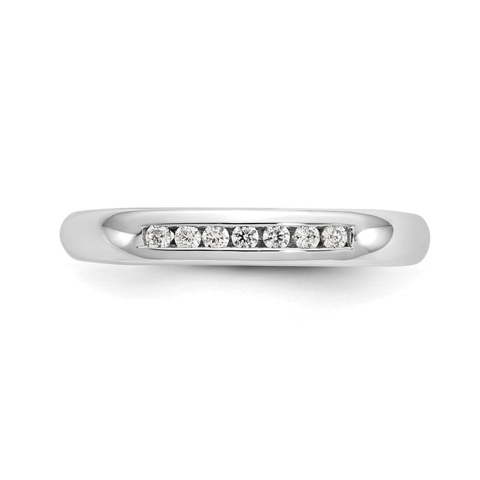 Buy Exclusive 14K White Gold Channel Set Band with 7 Diamonds, 1/10 Carat-4