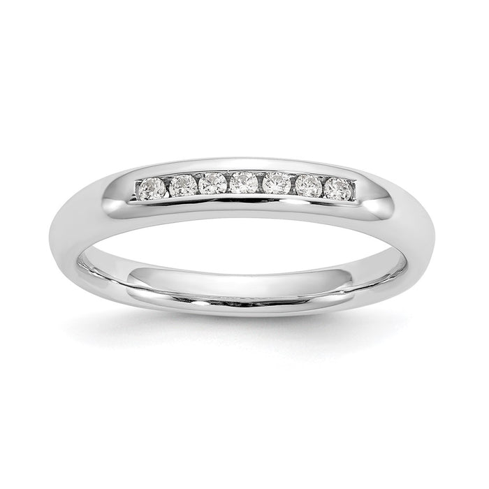 Buy Exclusive 14K White Gold Channel Set Band with 7 Diamonds, 1/10 Carat-1