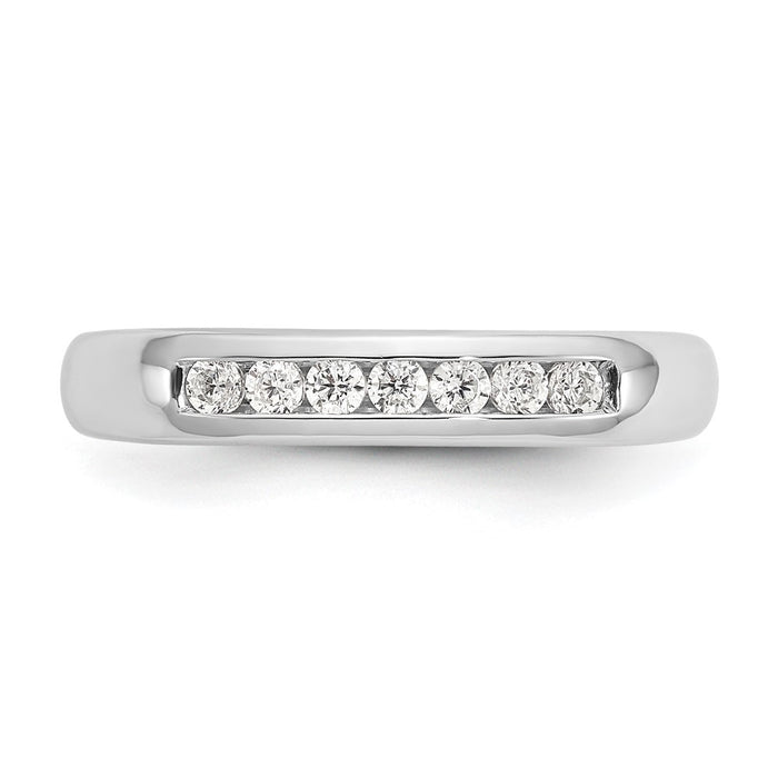High-Quality 14K White Gold 7-Stone Diamond Band - 1/5 Carat, Stylish Value!-4