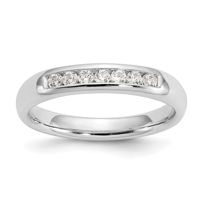 High-Quality 14K White Gold 7-Stone Diamond Band - 1/5 Carat, Stylish Value!-1