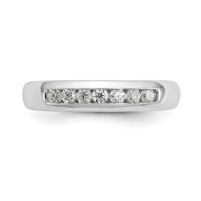 Buy Stylish 14K White Gold 7-Stone Diamond Band with 1/4 Carat Diamonds-4