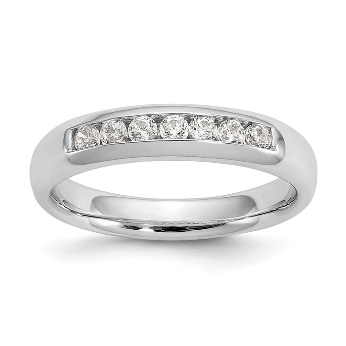 Buy Stylish 14K White Gold 7-Stone Diamond Band with 1/4 Carat Diamonds-1