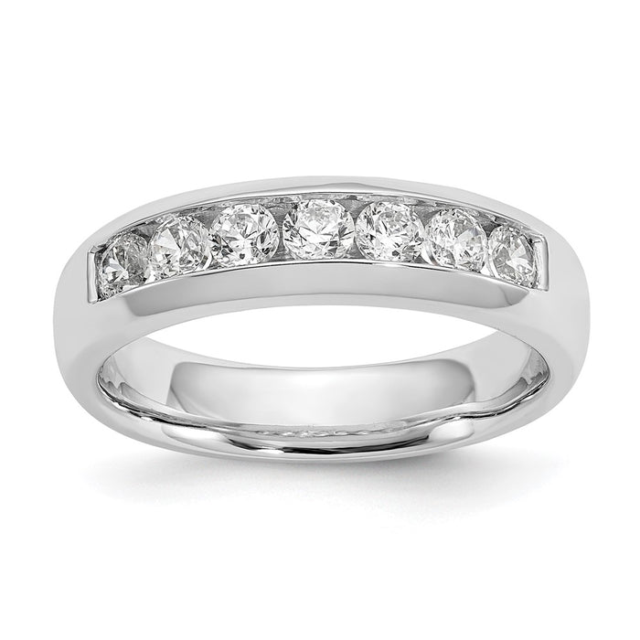 High-Quality 14K White Gold Channel Band for 7-Stone Setting, Stylish Value-1