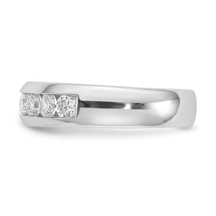 Buy Stylish 14K White Gold 7-Stone Round Diamond Band - 3/4 Carat Luxury-3