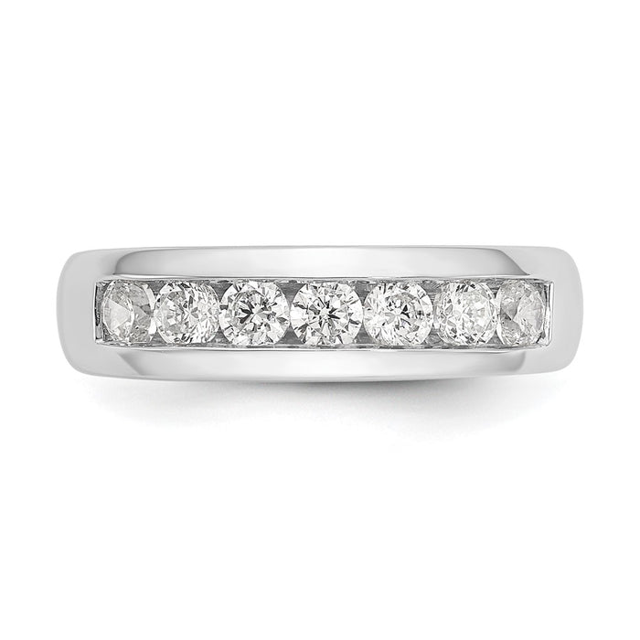 Buy Stylish 14K White Gold 7-Stone Round Diamond Band - 3/4 Carat Luxury-4